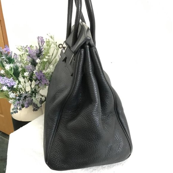 Hermes Birkin Handbag Noir Clemence with Palladium Hardware 35 Black - Picture 10 of 11